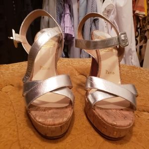CHRISTIAN LOUBOUTINMetallic Platform SandalsSize: 9.5 | IT 39.5